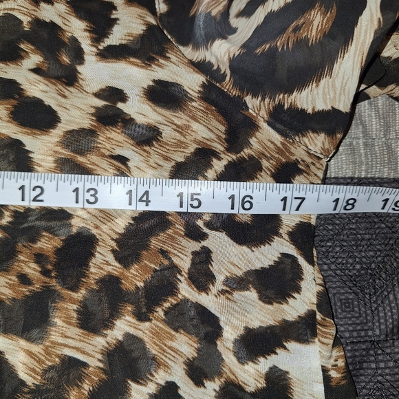 Ivy Jane Leopard Print Semi-Sheer Boho Hi Low Tunic/Dress Size XS - Picture 8 of 9